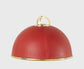 LEATHER BRASS SHADE 8" RED