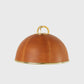 LEATHER BRASS SHADE 8" BROWN